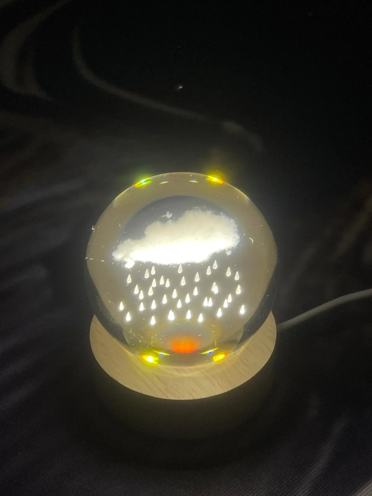 Yağmur Bulutu Tasarımlı Cam Küre